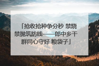 抢收抢种争分秒 禁烧禁抛筑防线——郎中乡干群同心守好 粮袋子
